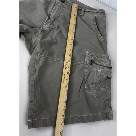 Kuhl Cargo Shorts Men 36 X 12 Brown Patina Dye Cotton Nylon Hiking Gorpcore EUC - Picture 3 of 9
